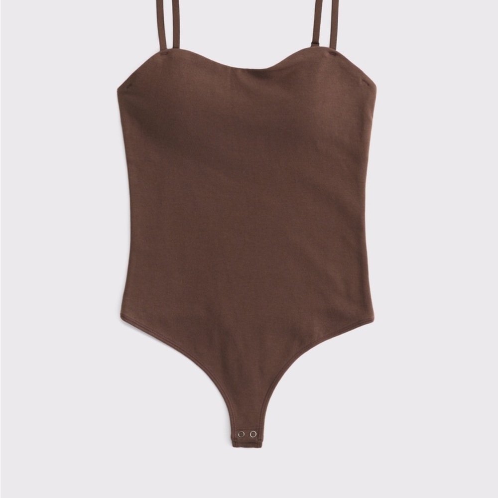 Abercrombie & Fitch Bra Free sweetheart Brown Spaghetti-Strap Bodysuit